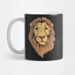 Lion Head with brown fur, majestic face and mane Mug